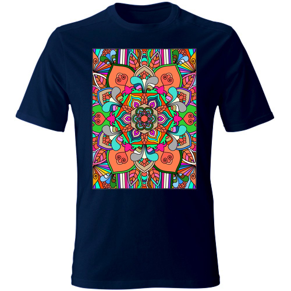 T-Shirt Unisex - Soft Cotton T-Shirt with Hand - Drawn Mandala T-Shirt Unisex - Blululi