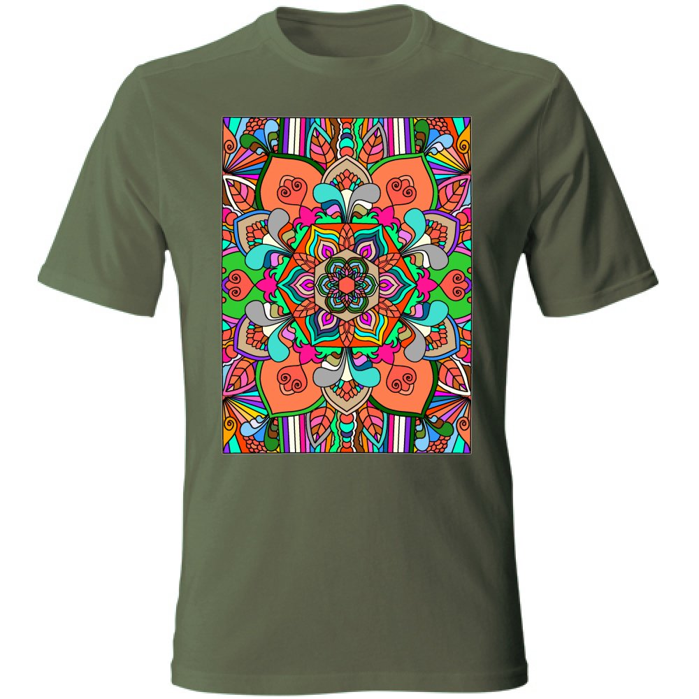 T-Shirt Unisex - Soft Cotton T-Shirt with Hand - Drawn Mandala T-Shirt Unisex - Blululi