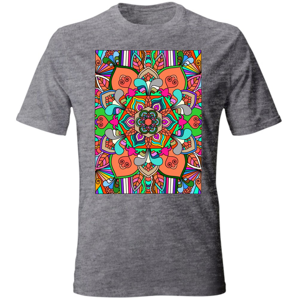 T-Shirt Unisex - Soft Cotton T-Shirt with Hand - Drawn Mandala T-Shirt Unisex - Blululi