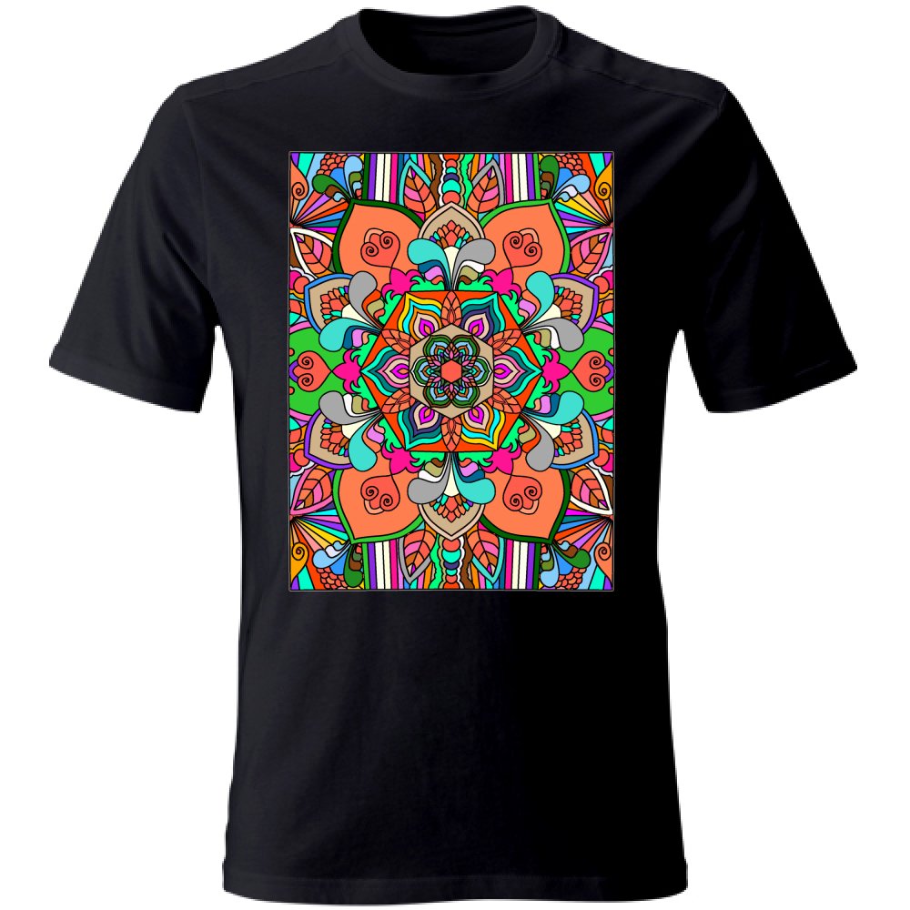 T-Shirt Unisex - Soft Cotton T-Shirt with Hand - Drawn Mandala T-Shirt Unisex - Blululi