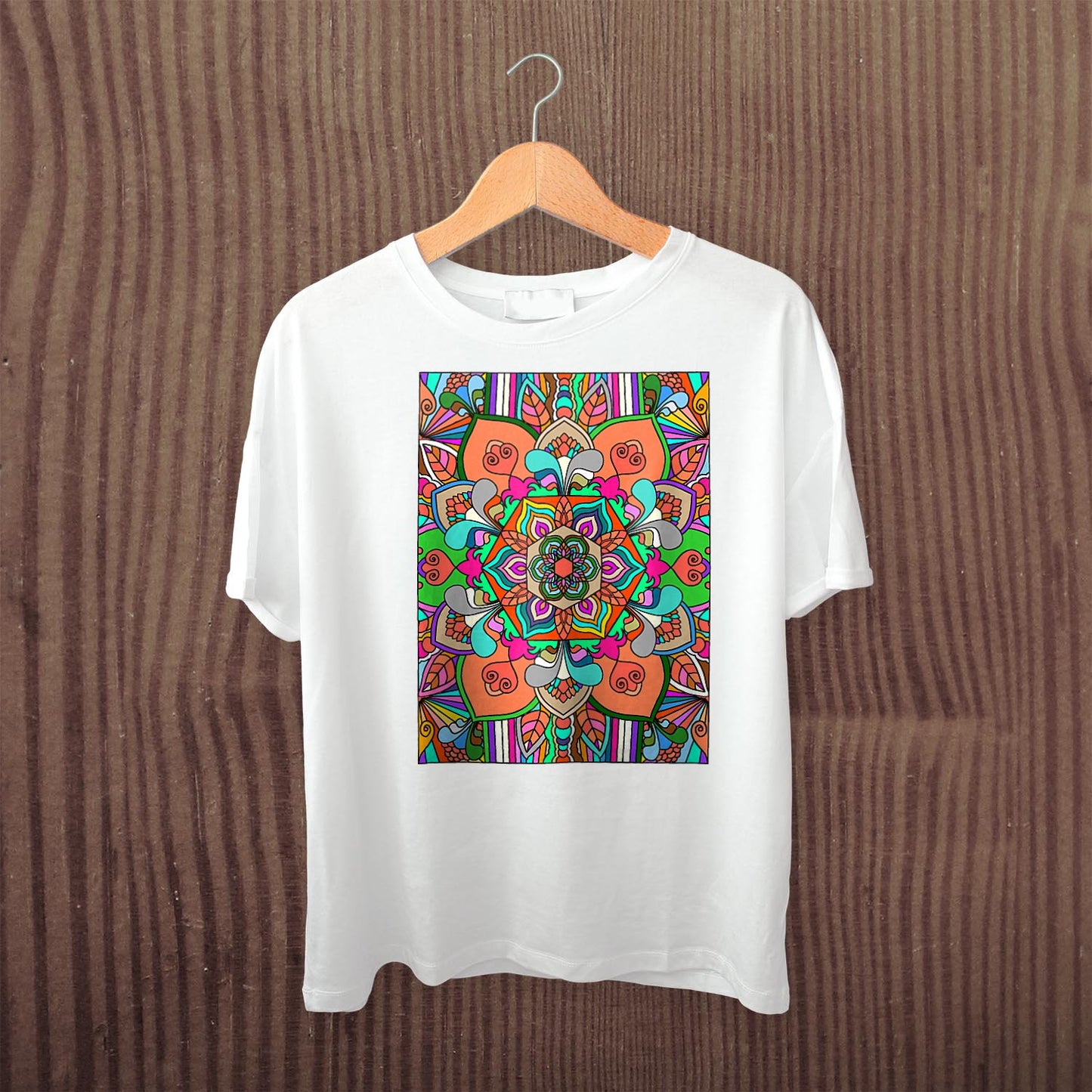 T-Shirt Unisex - Soft Cotton T-Shirt with Hand - Drawn Mandala T-Shirt Unisex - Blululi