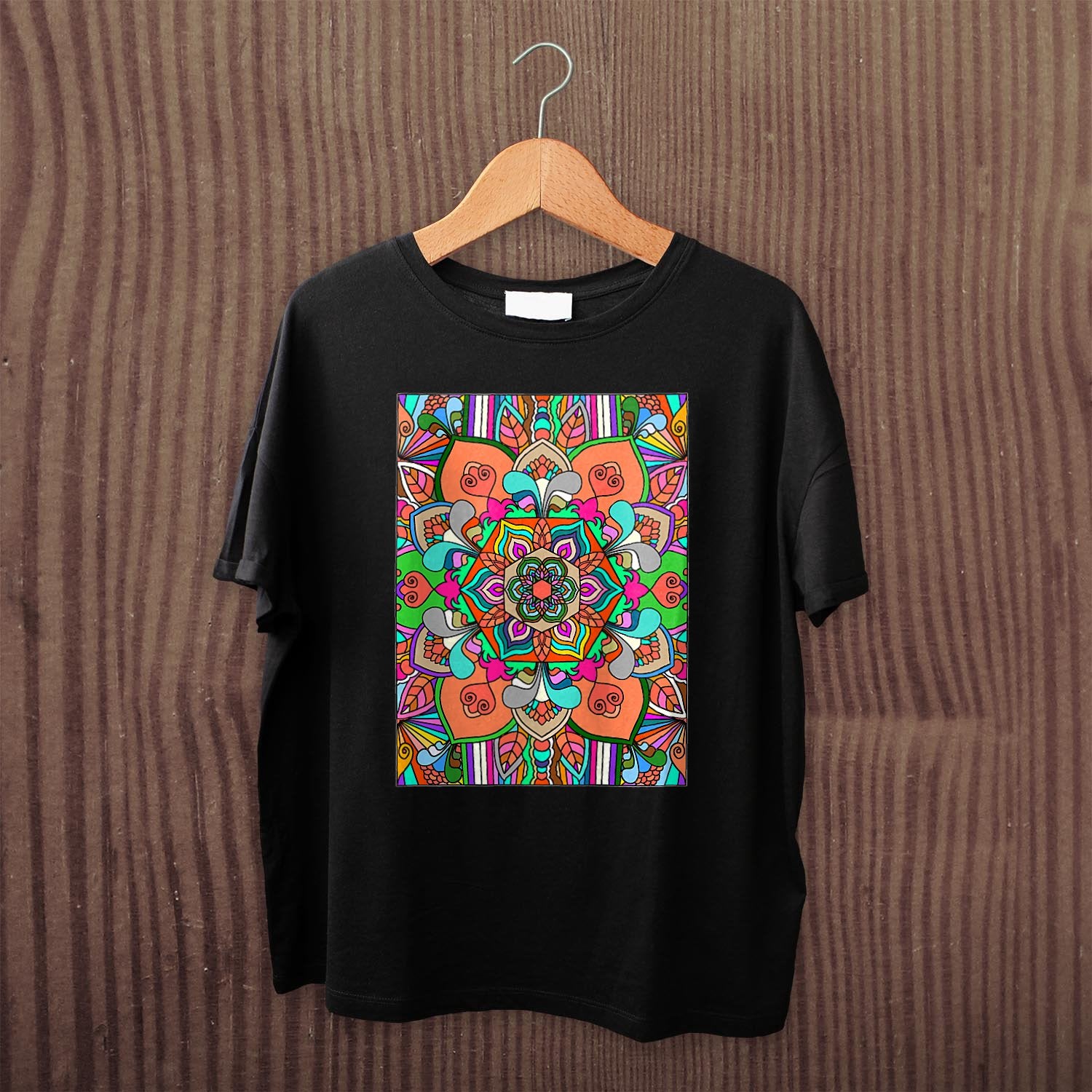 T-Shirt Unisex - Soft Cotton T-Shirt with Hand - Drawn Mandala T-Shirt Unisex - Blululi