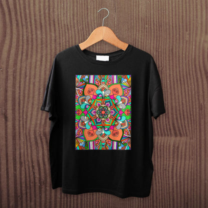 T-Shirt Unisex - Soft Cotton T-Shirt with Hand - Drawn Mandala T-Shirt Unisex - Blululi