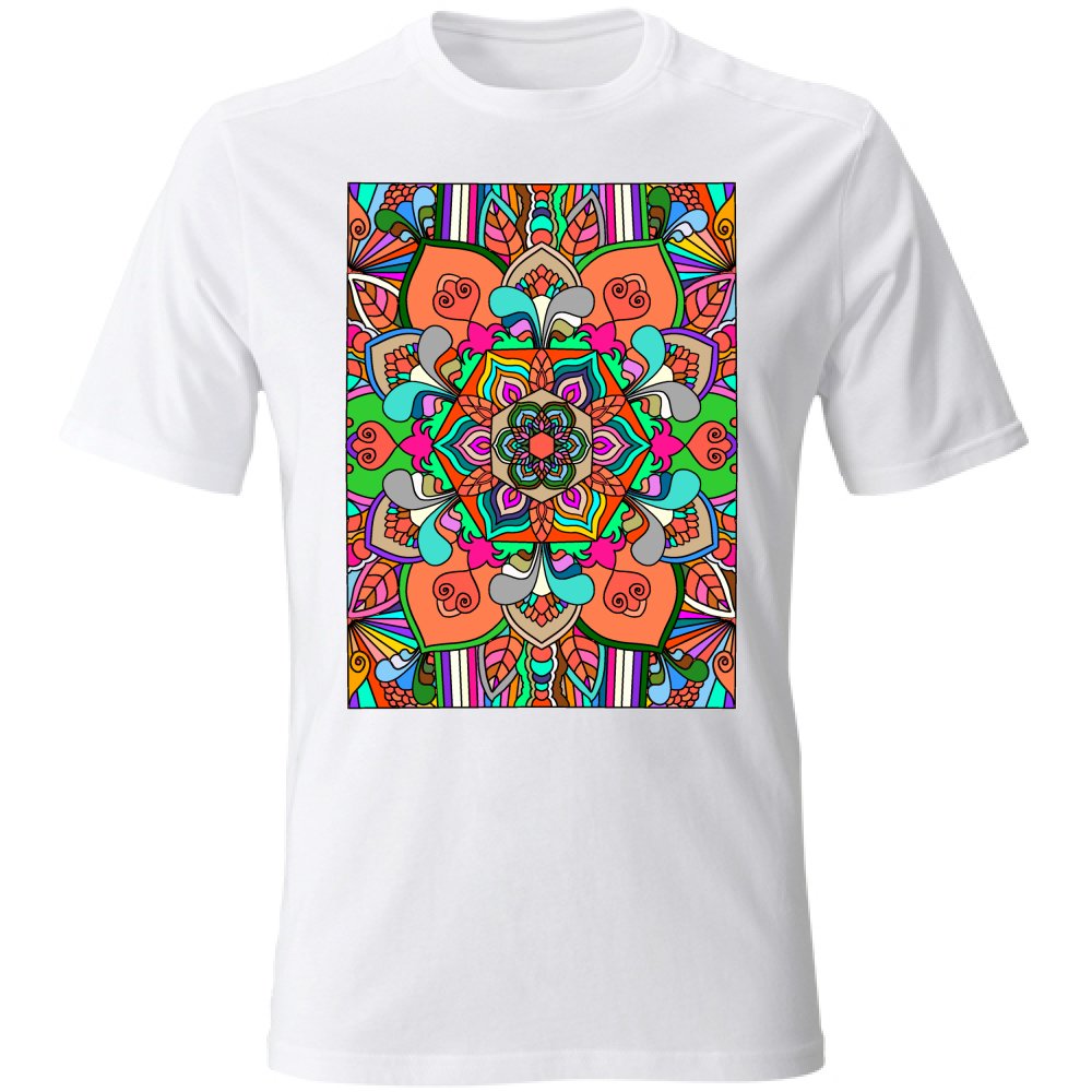 T-Shirt Unisex - Soft Cotton T-Shirt with Hand - Drawn Mandala T-Shirt Unisex - Blululi