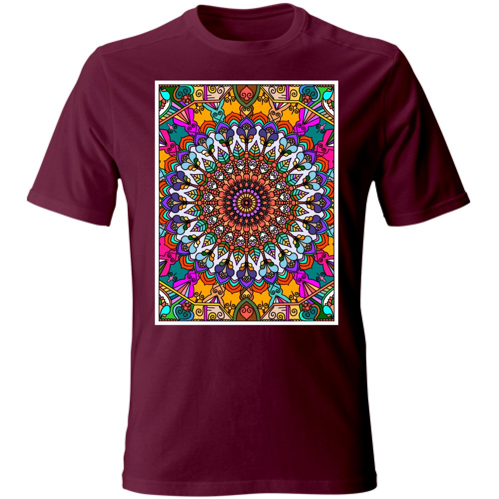 T - Shirt Unisex Unisex T - Shirt with Hand - Drawn Mandala Art - Blululi