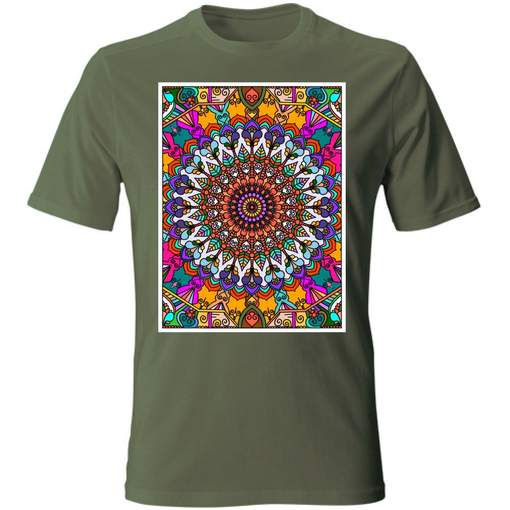 T - Shirt Unisex Unisex T - Shirt with Hand - Drawn Mandala Art - Blululi