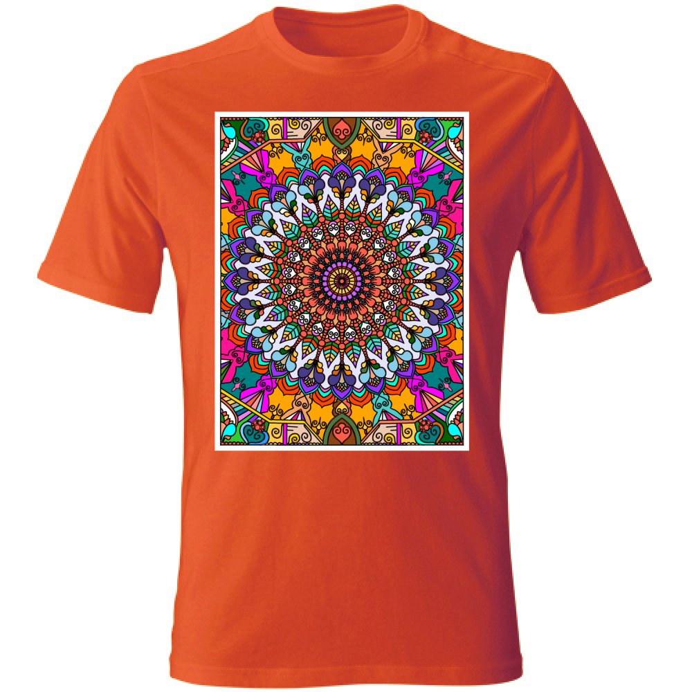 T - Shirt Unisex Unisex T - Shirt with Hand - Drawn Mandala Art - Blululi