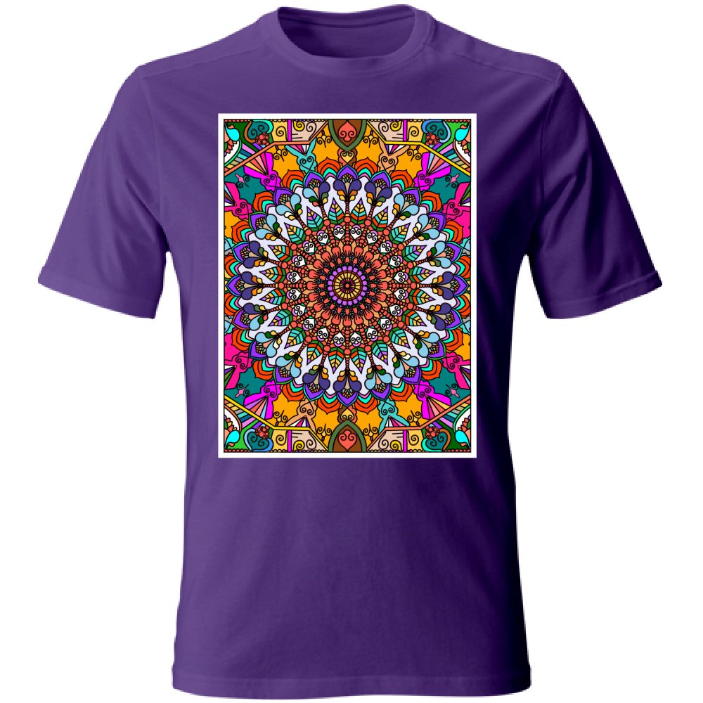 T - Shirt Unisex Unisex T - Shirt with Hand - Drawn Mandala Art - Blululi