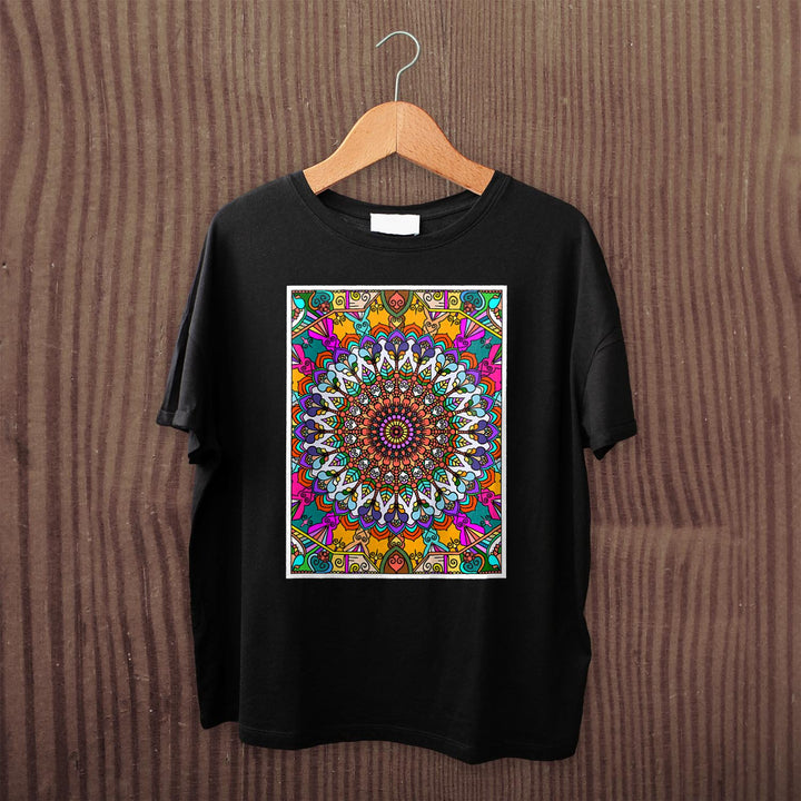 T - Shirt Unisex Unisex T - Shirt with Hand - Drawn Mandala Art - Blululi