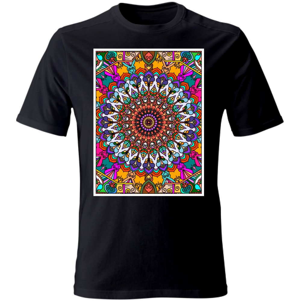 T - Shirt Unisex Unisex T - Shirt with Hand - Drawn Mandala Art - Blululi