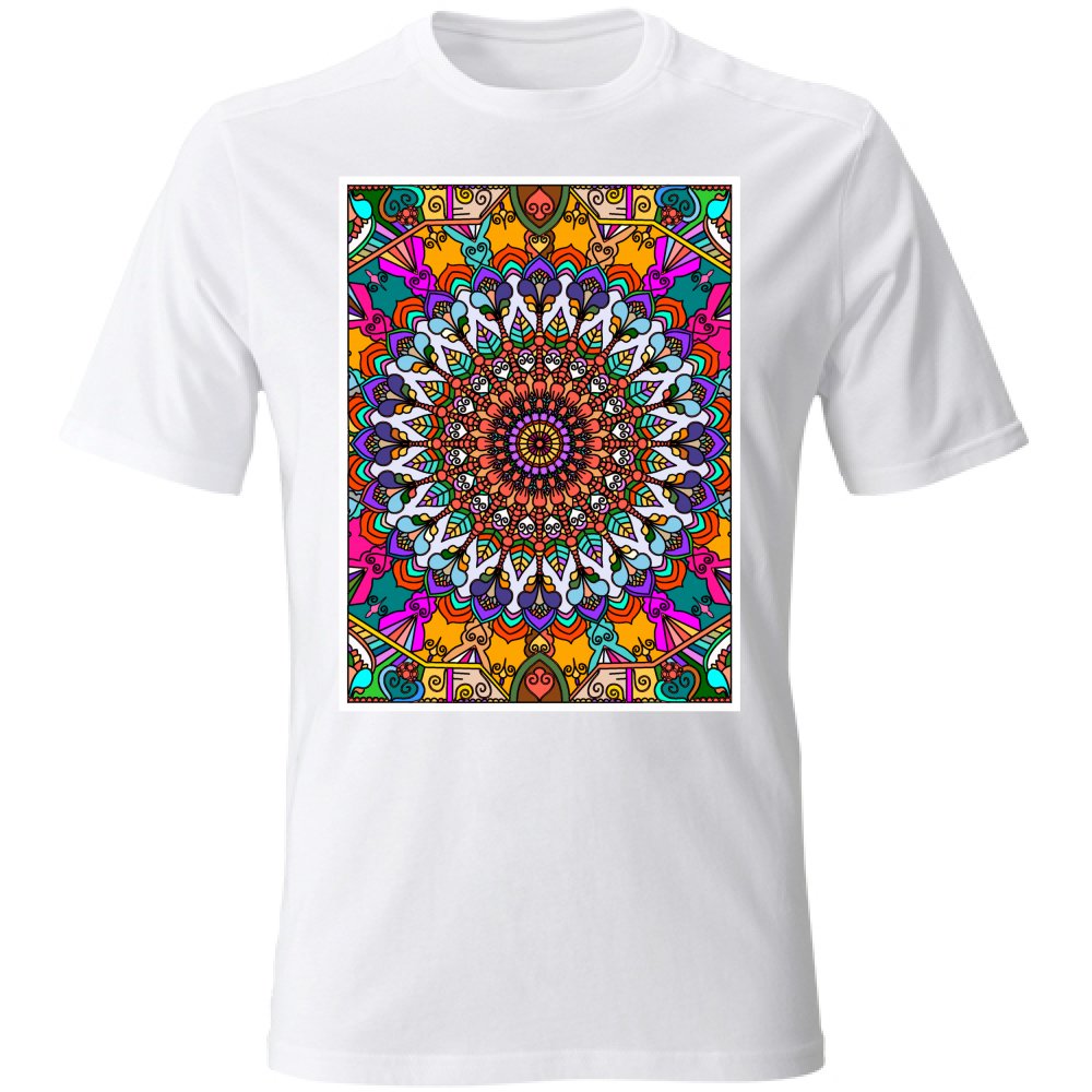 T - Shirt Unisex Unisex T - Shirt with Hand - Drawn Mandala Art - Blululi