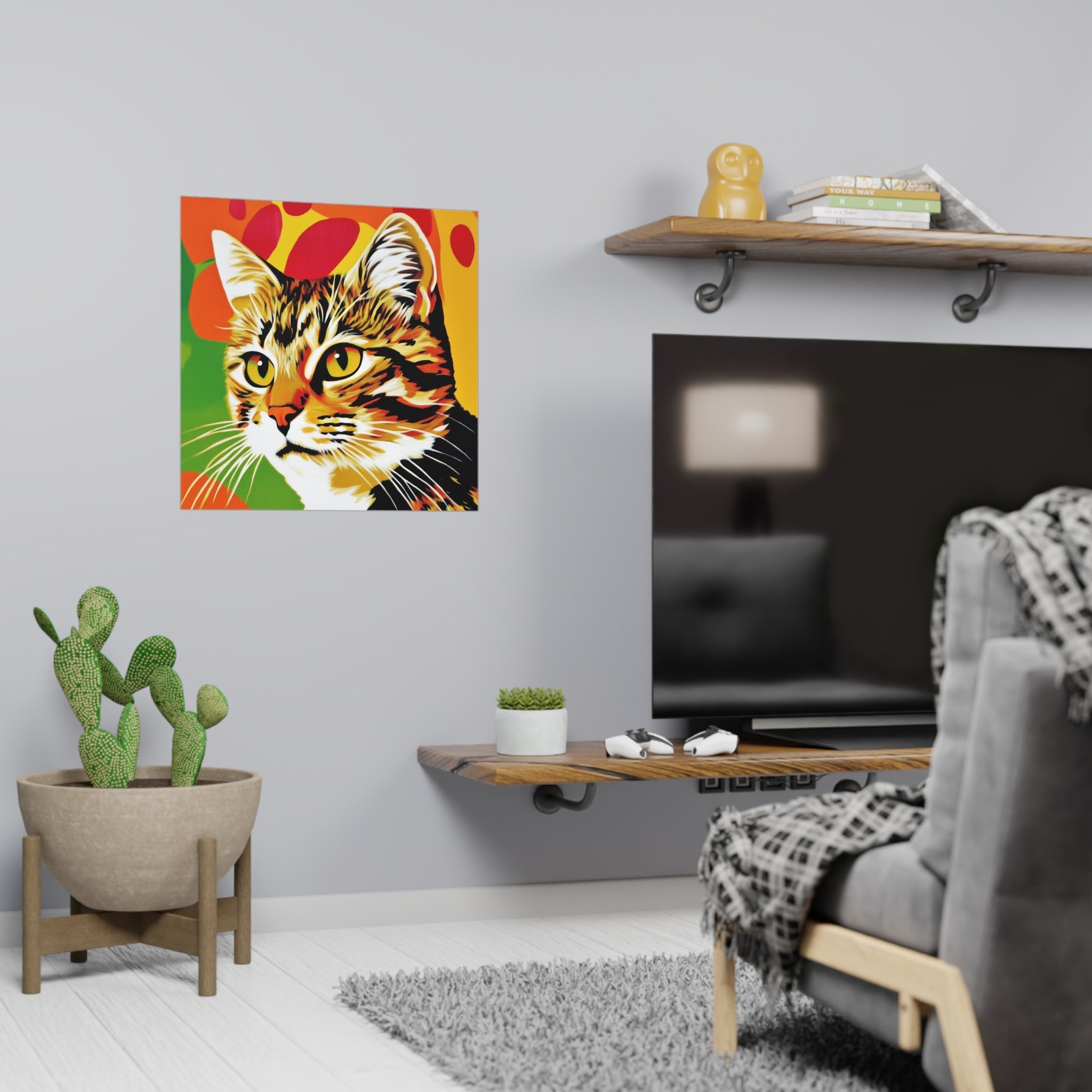 Tabby Cat Pop Art Print - Colorful Animal Poster Poster - Blululi