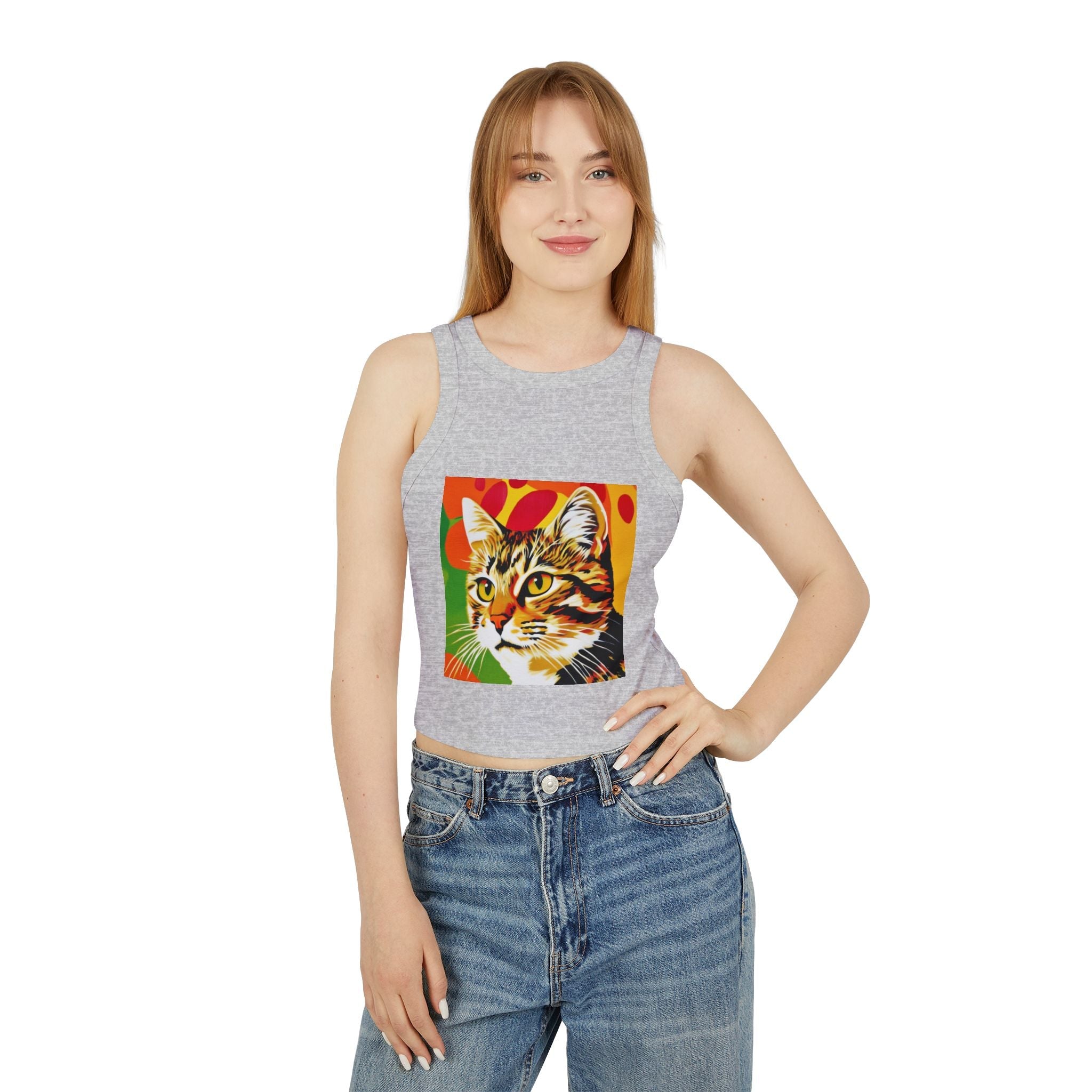 Tabby Cat Pop Art Tank Top - Colorful Animal Design Tank Top - Blululi