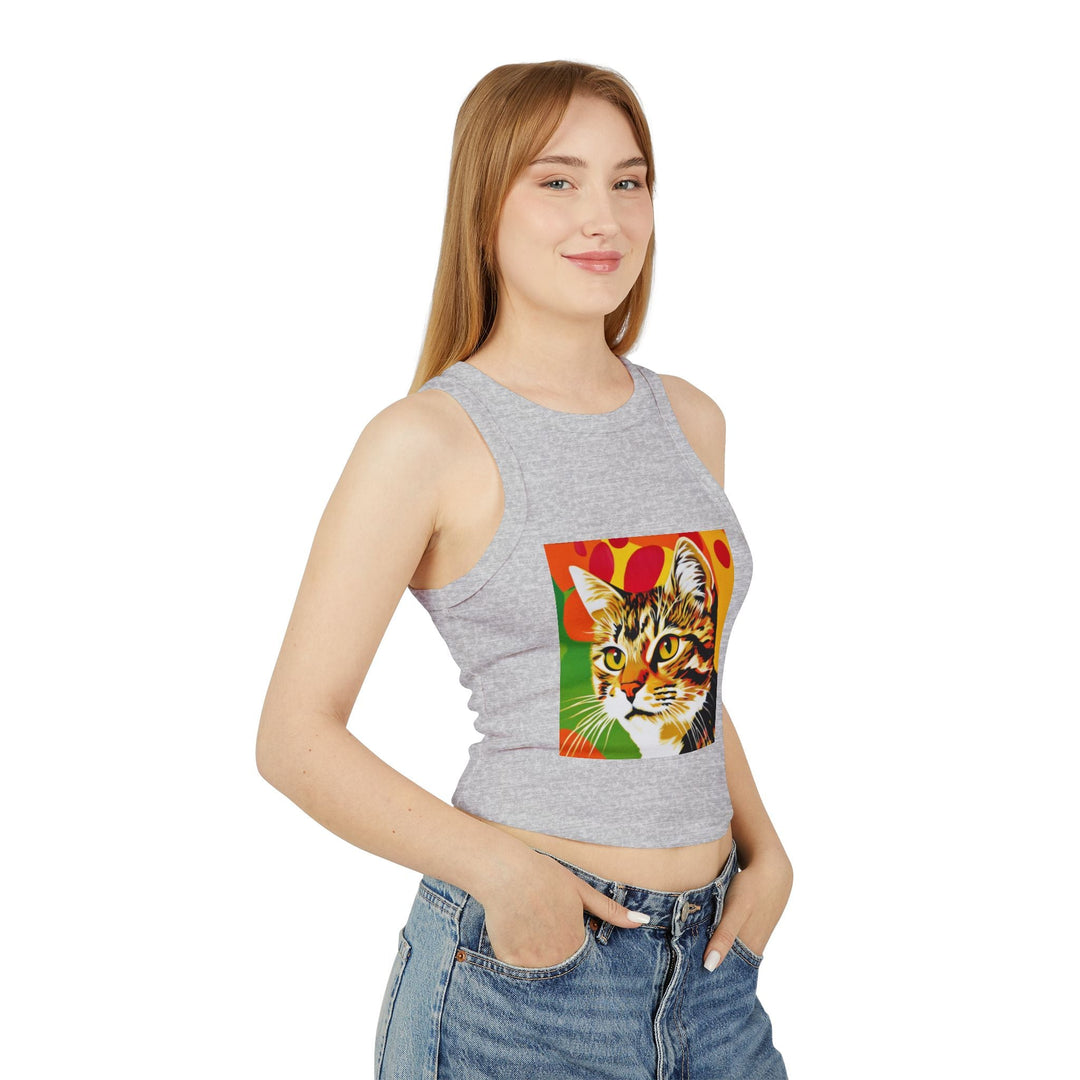 Tabby Cat Pop Art Tank Top - Colorful Animal Design Tank Top - Blululi