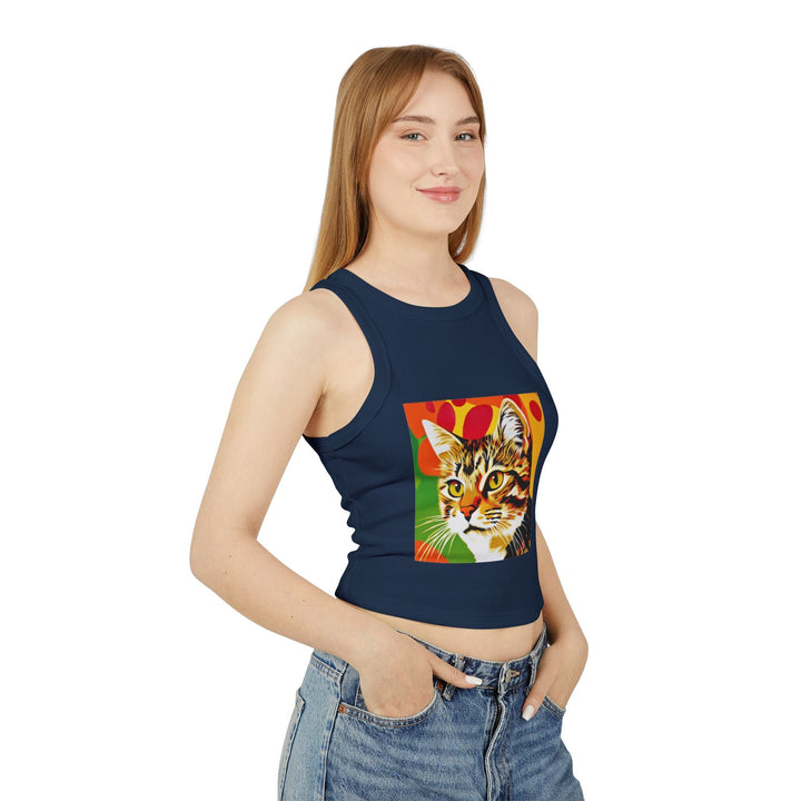 Tabby Cat Pop Art Tank Top - Colorful Animal Design Tank Top - Blululi