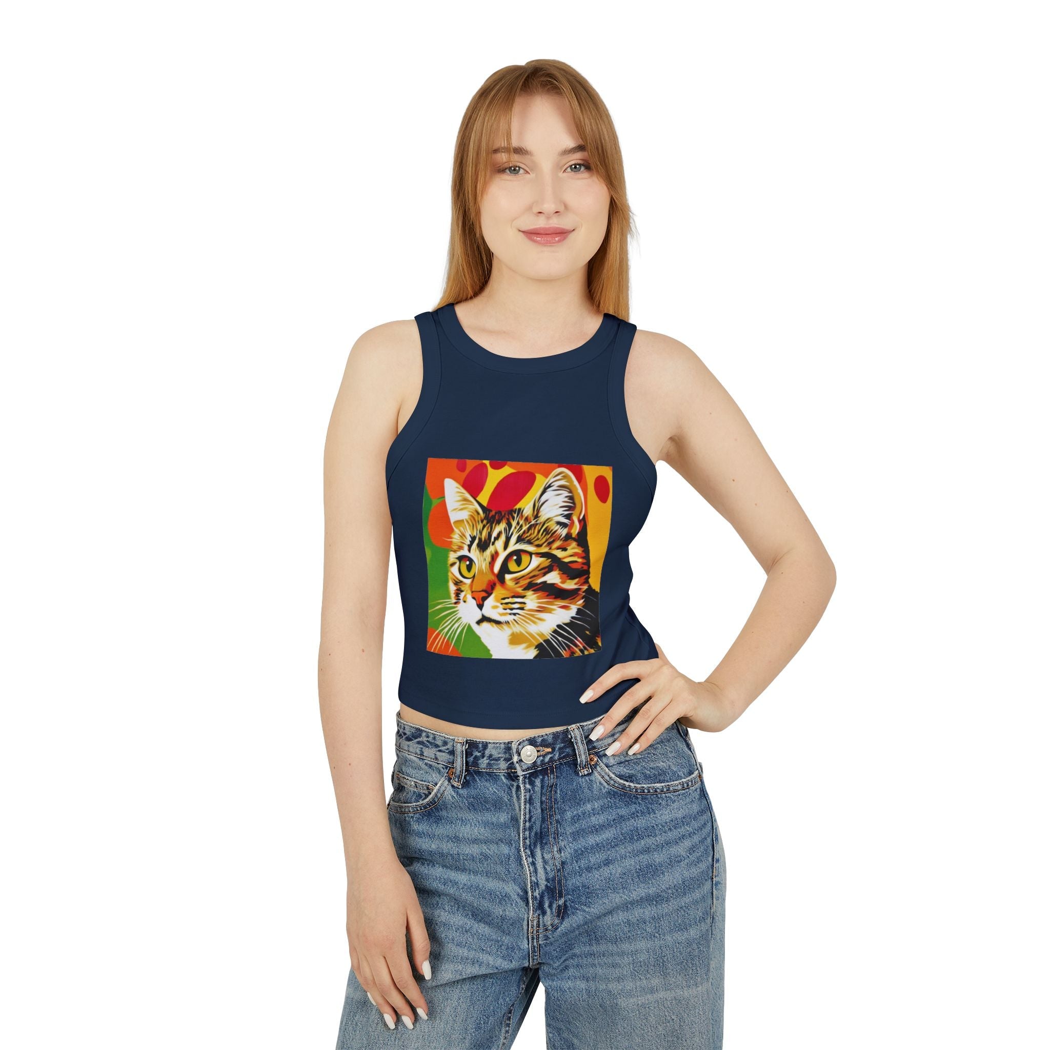 Tabby Cat Pop Art Tank Top - Colorful Animal Design Tank Top - Blululi