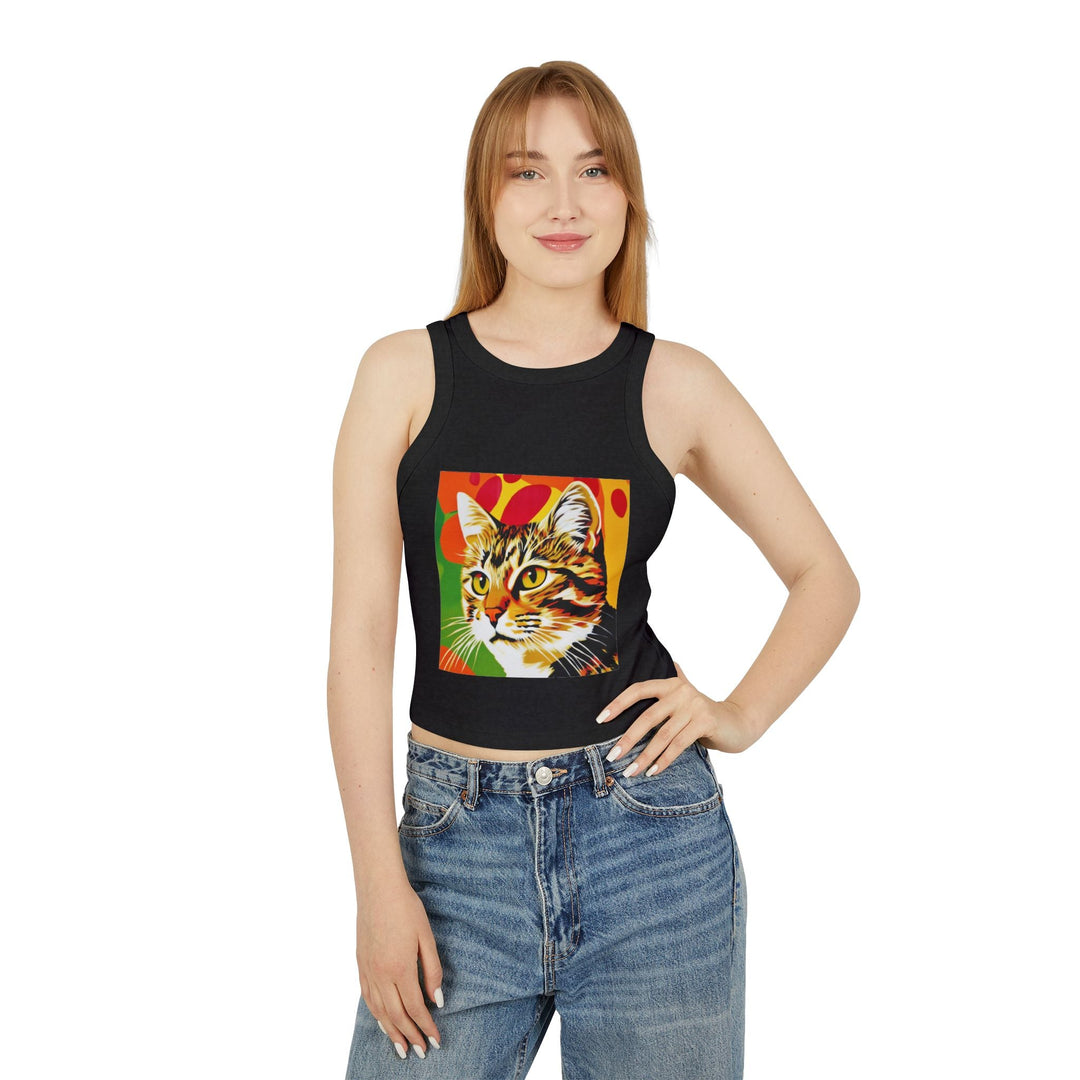 Tabby Cat Pop Art Tank Top - Colorful Animal Design Tank Top - Blululi