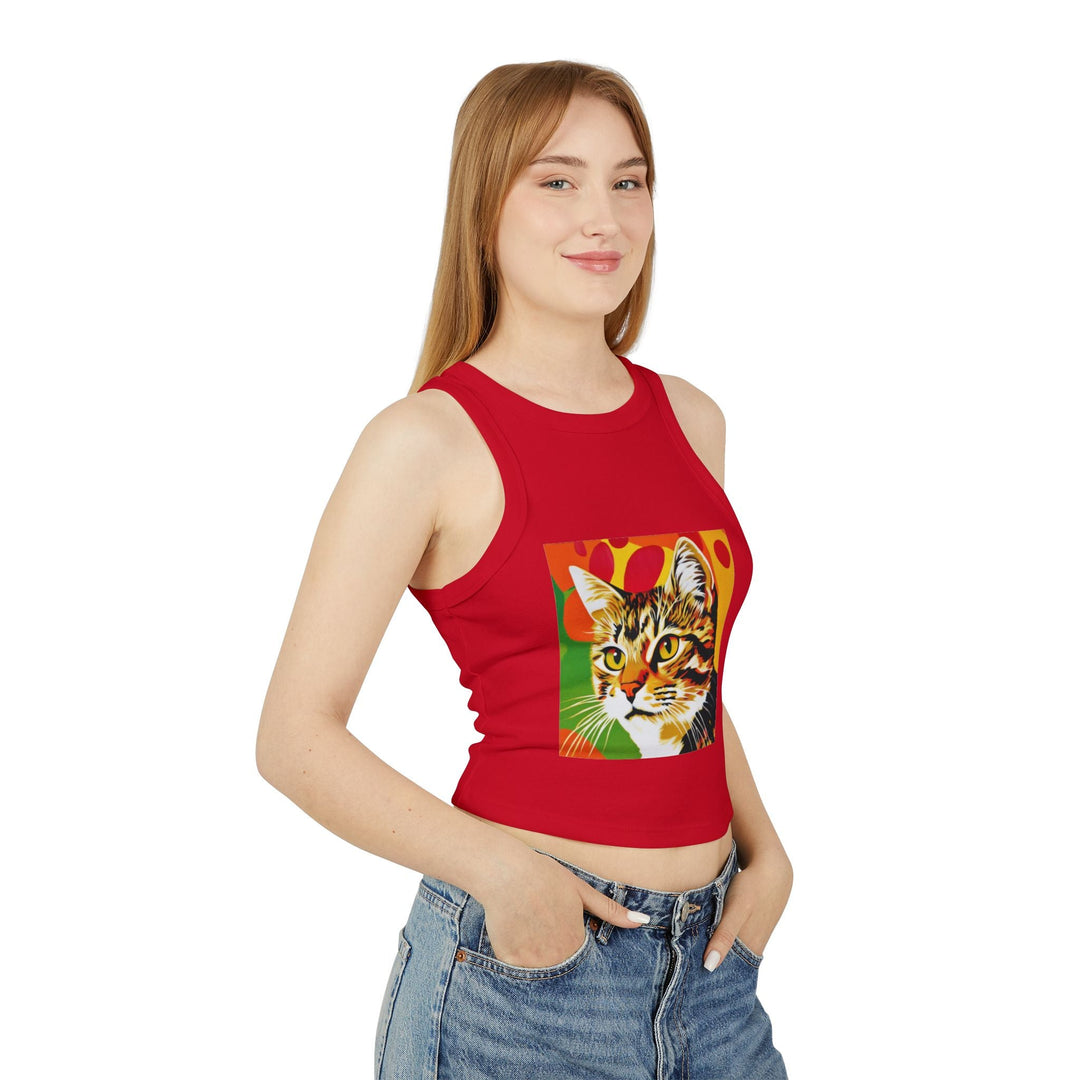 Tabby Cat Pop Art Tank Top - Colorful Animal Design Tank Top - Blululi