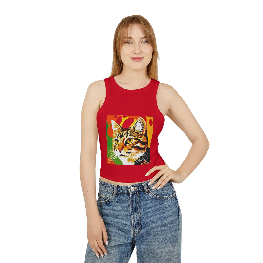 Tabby Cat Pop Art Tank Top - Colorful Animal Design Tank Top - Blululi