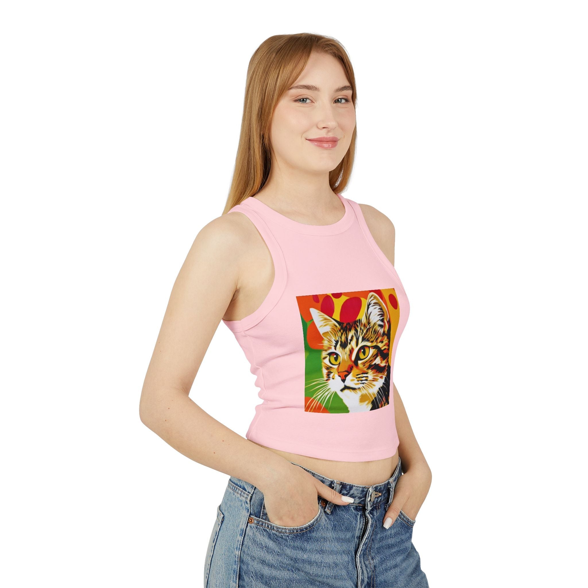 Tabby Cat Pop Art Tank Top - Colorful Animal Design Tank Top - Blululi