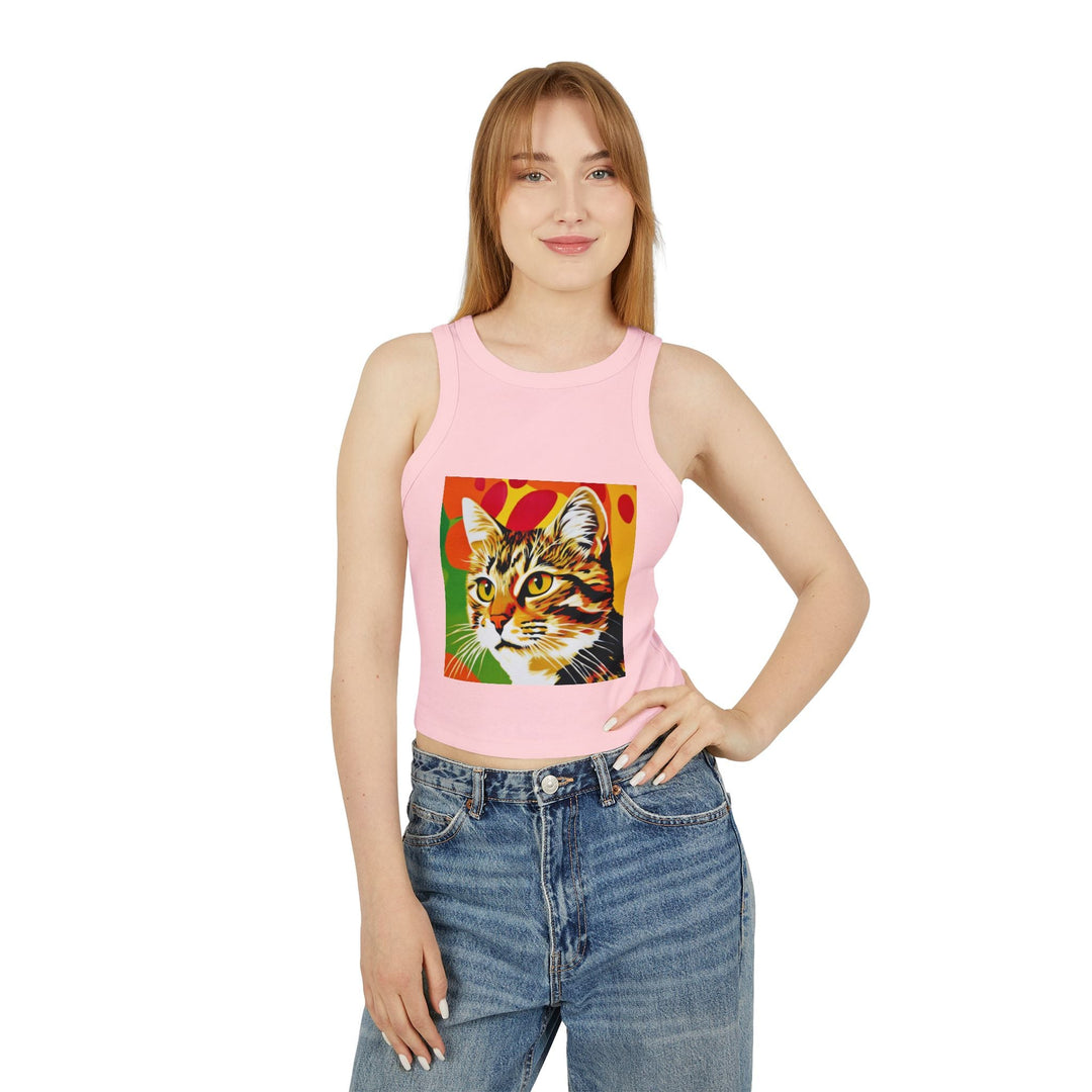 Tabby Cat Pop Art Tank Top - Colorful Animal Design Tank Top - Blululi