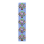 Table Runner with Mandala Art Drawn by Hand - Light Blue (Cotton, Poly) - Blululi