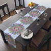 Table Runner with Mandala Art Drawn by Hand - Light Blue (Cotton, Poly) - Blululi