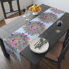 Table Runner with Mandala Art Drawn by Hand - Light Blue (Cotton, Poly) - Blululi