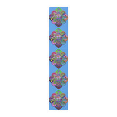 Table Runner with Mandala Art Drawn by Hand - Light Blue (Cotton, Poly) - Blululi