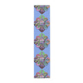 Table Runner with Mandala Art Drawn by Hand - Light Blue (Cotton, Poly) - Blululi