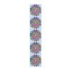 Table Runner with Mandala Art Drawn by Hand - Light Blue (Cotton, Poly) - Blululi