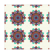 Tablecloth with Mandala Art Drawn by Hand, Ivory, Square - Blululi