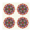 Tablecloth with Mandala Art Drawn by Hand, Ivory, Square - Blululi