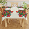 Tablecloth with Mandala Art Drawn by Hand, Ivory, Square - Blululi