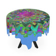 Tablecloth with Mandala Art Drawn by Hand, Light Blue, Square - Blululi