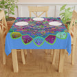 Tablecloth with Mandala Art Drawn by Hand, Light Blue, Square - Blululi