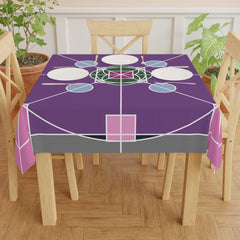Tablecloth with Original Fine Art Drawn by Hand, Square - Blululi