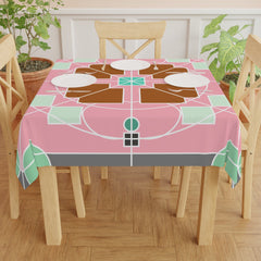 Tablecloth with Original Fine Art Drawn by Hand, Square - Blululi