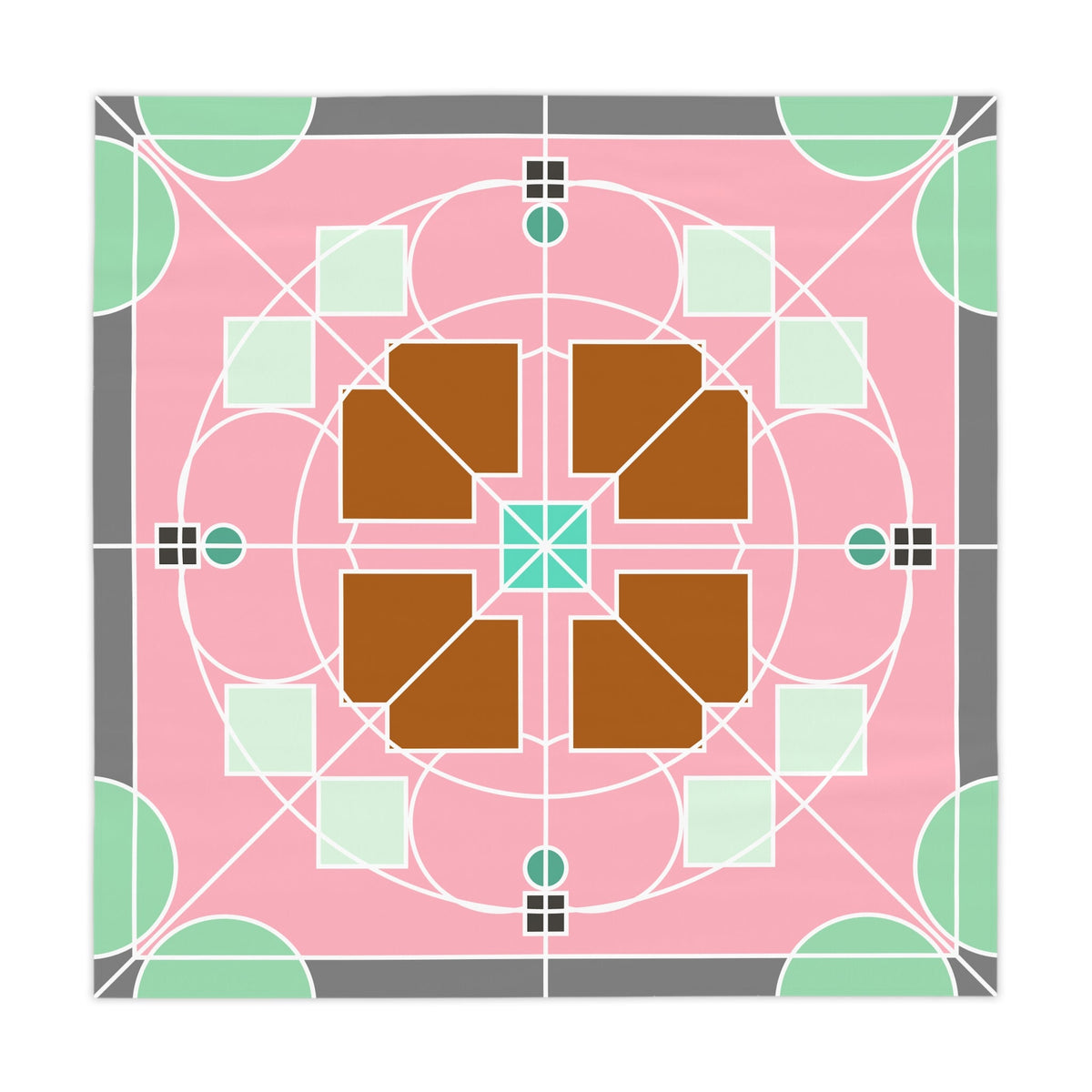 Tablecloth with Original Fine Art Drawn by Hand, Square - Blululi