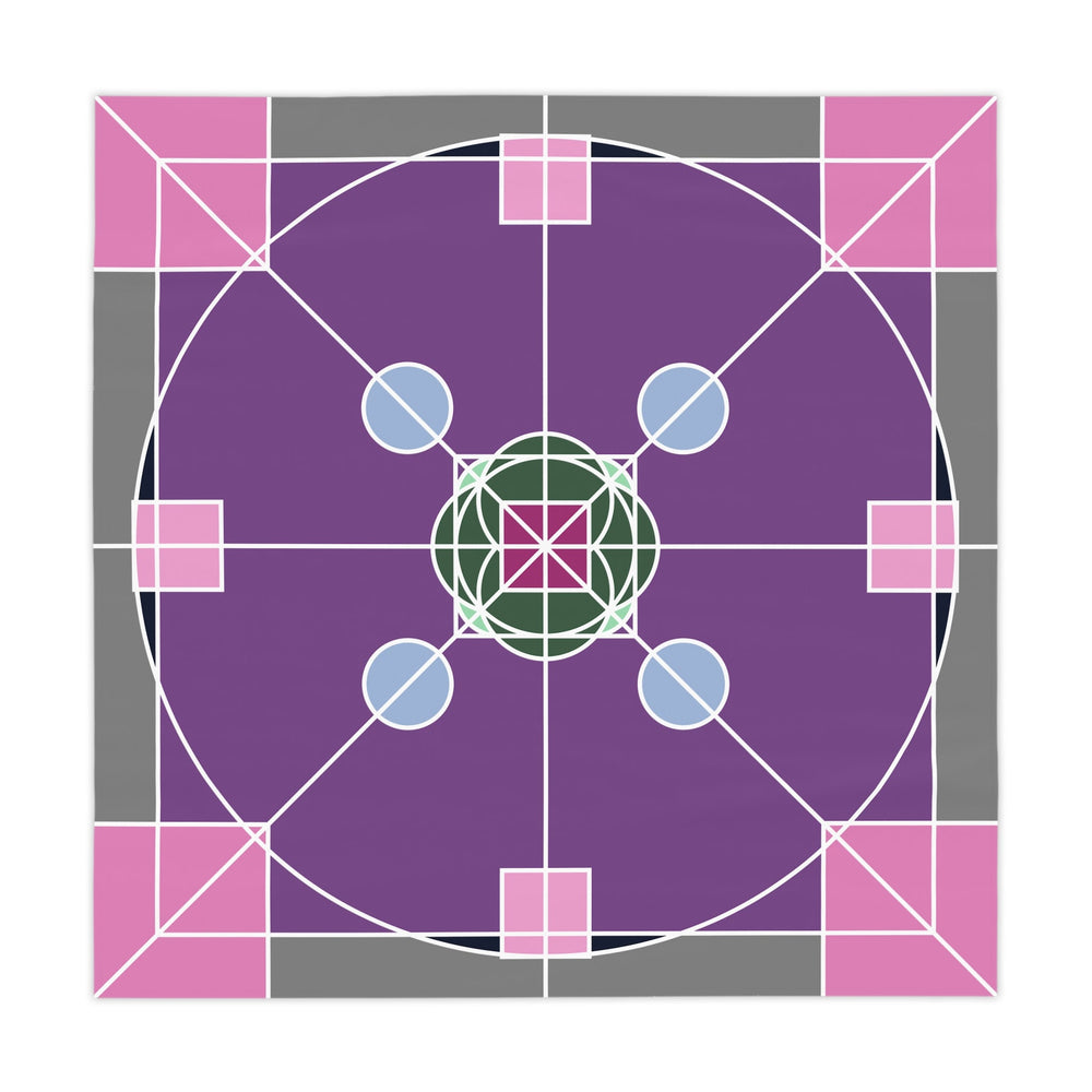 Tablecloth with Original Fine Art Drawn by Hand, Square - Blululi