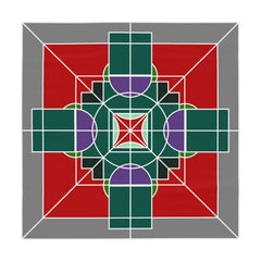 Tablecloth with Original Fine Art Drawn by Hand, Square - Blululi