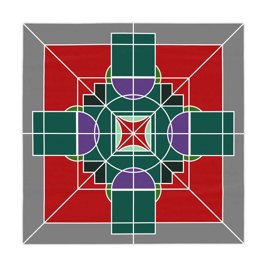 Tablecloth with Original Fine Art Drawn by Hand, Square - Blululi