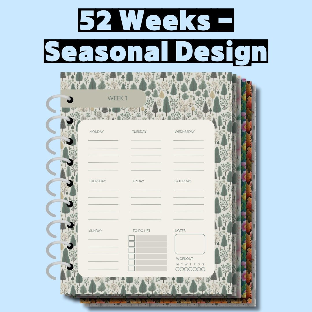 Task Management 2024: Seasonal Planner - Printable PDF digital download - Blululi