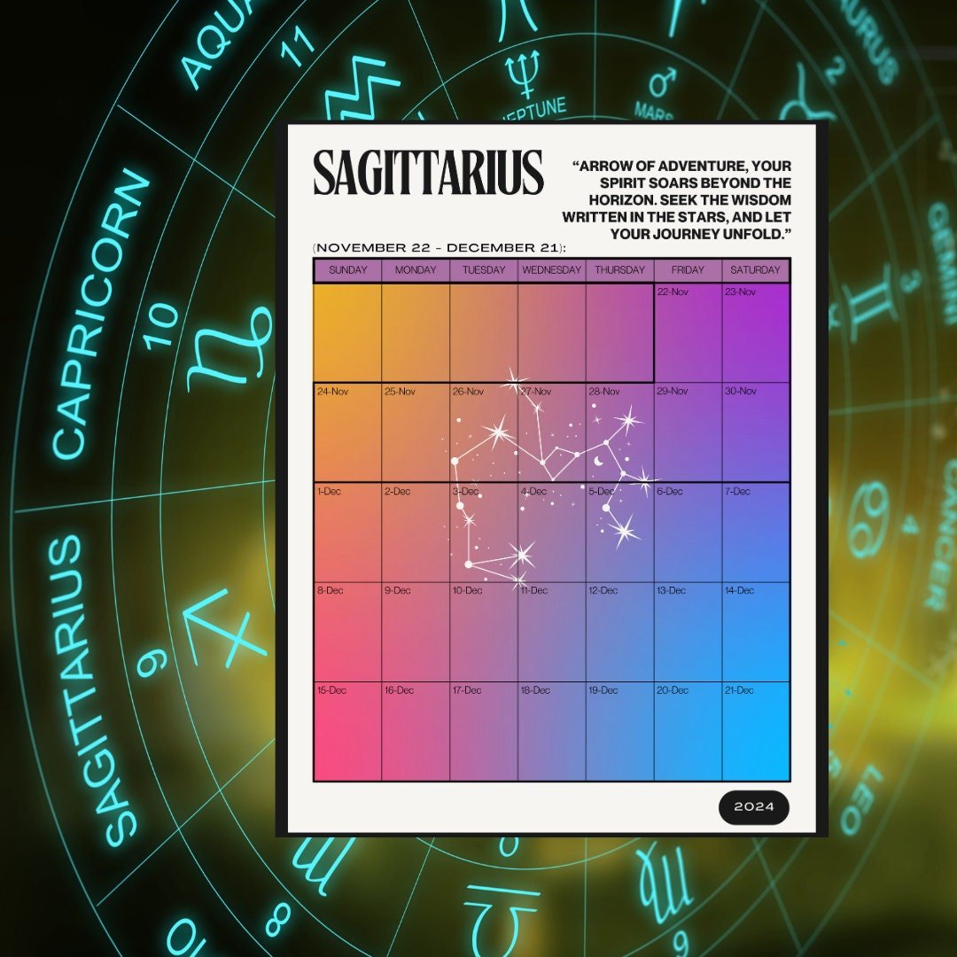 Task Management Zodiac Signs Calendar 2024 - Astrology Date Reference, Schedule, Tracker digital download - Blululi