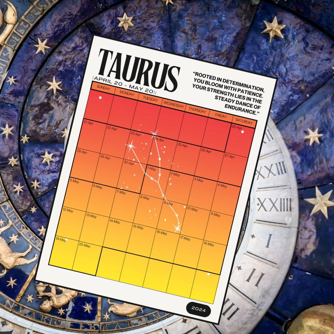 Task management Zodiac Signs Calendar 2024: Astrology Date Reference, Zodiac Tracker, Personal Organizer, Professional Planner digital download - Blululi