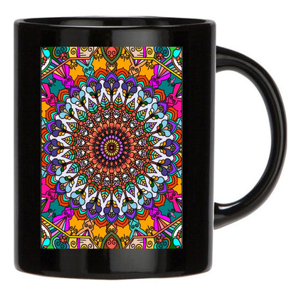 Tazza Nera - Black Ceramic Mug with Mandala Art Tazza Nera - Blululi