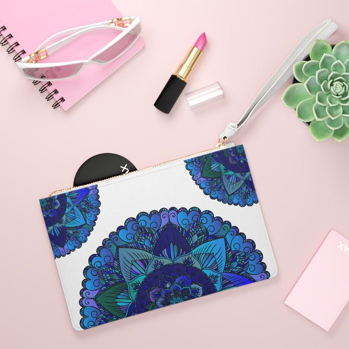 Teal Purple Mandala Clutch Bag Bags - Blululi