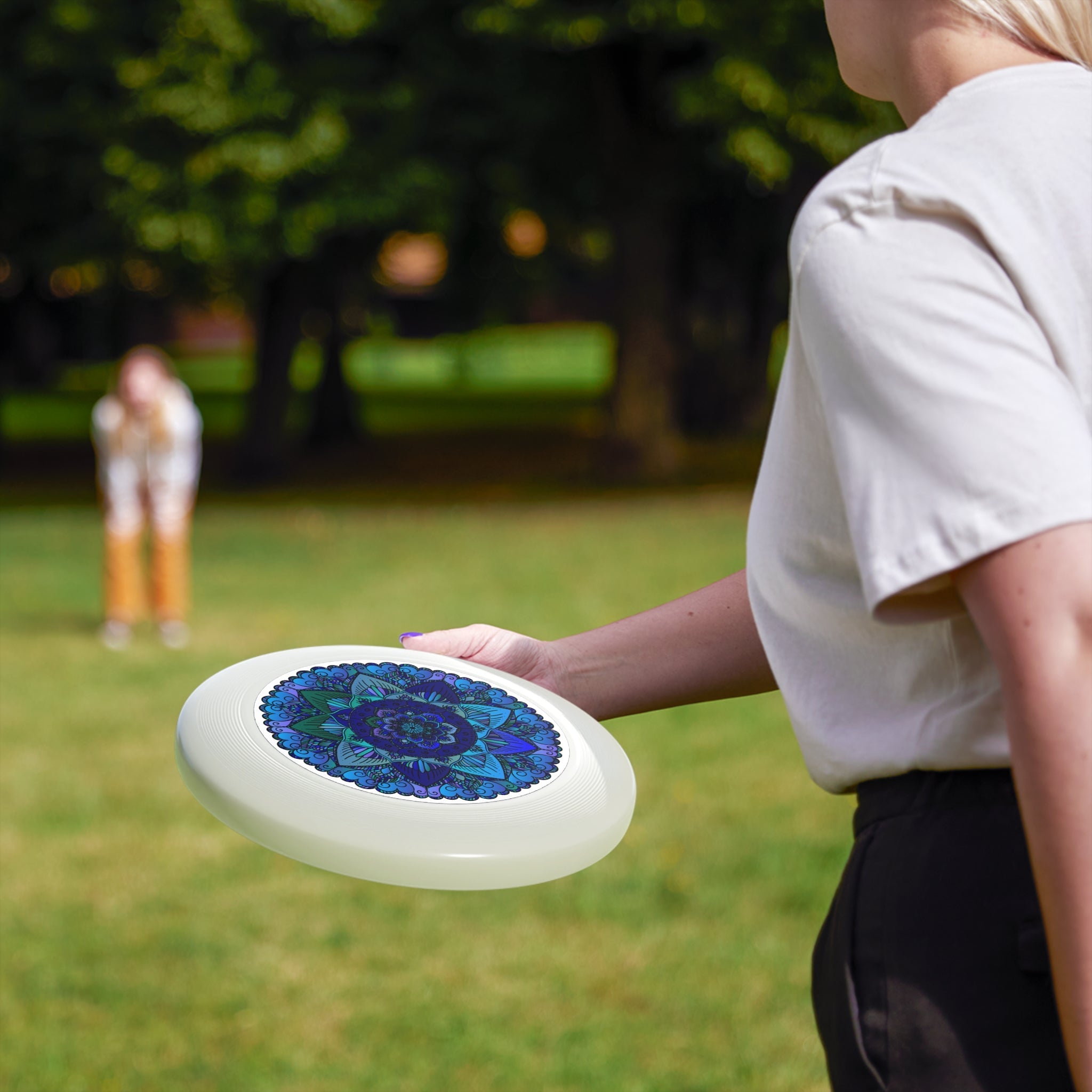 Teal & Purple Mandala Frisbee Disc Accessories - Blululi