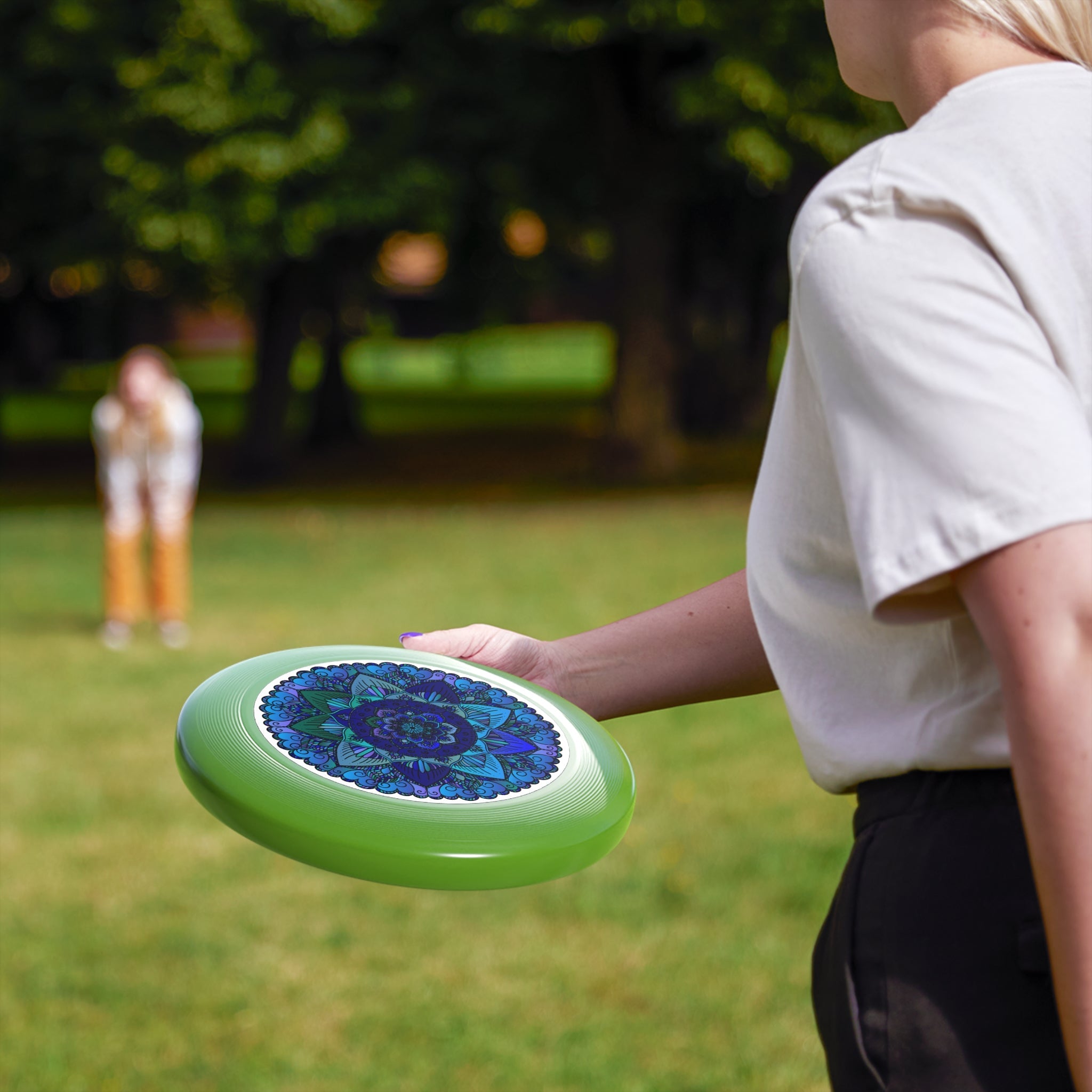 Teal & Purple Mandala Frisbee Disc Accessories - Blululi