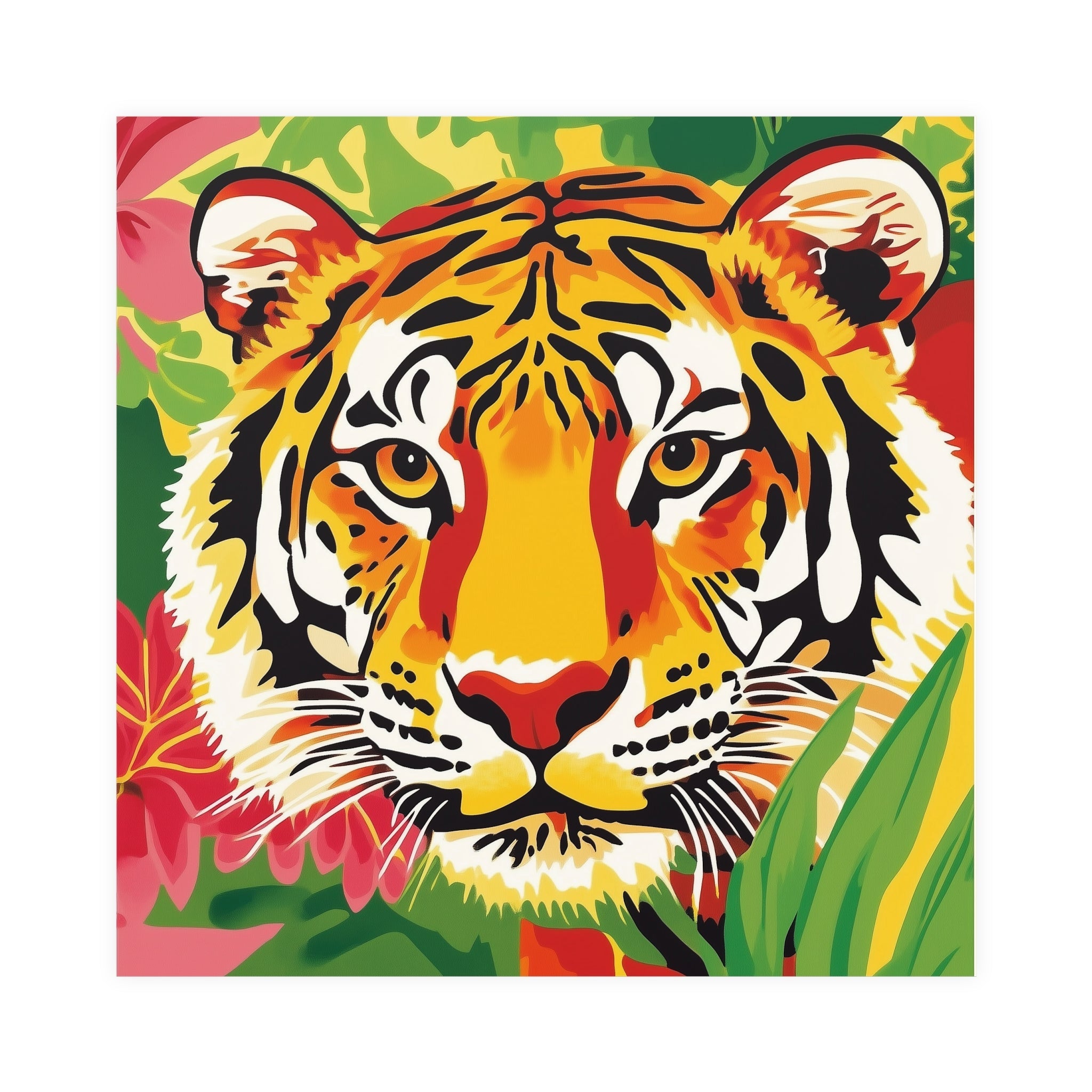 Tiger Face Poster - Savanna Wildlife Art Poster - Blululi